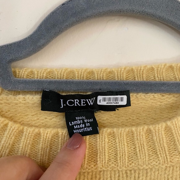 J CREW BUTTER YELLOW 100% LAMBSWOOL RIBBED SWEATER KNIT COTTAGE CORE GRANDMACORE - Picture 7 of 8